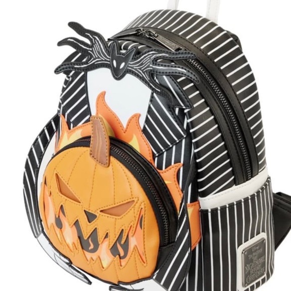 Loungefly X Disney Nightmare Before Christmas Jack Pumpkin Glow Head Backpack - Picture 4 of 6